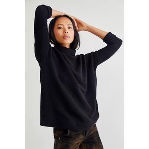 Free People Black Ottoman Slouchy Tunic Sweater